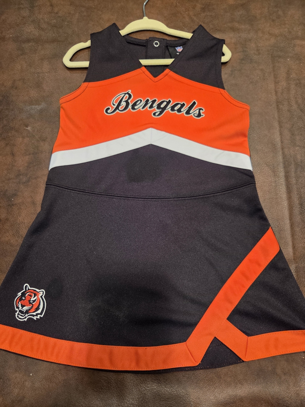 New Bengals Little Girls' Orange and Black Cheer Dress, 4T